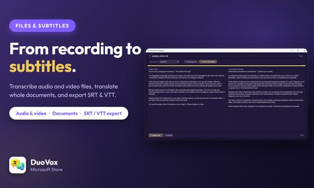 Feature image: files and subtitles